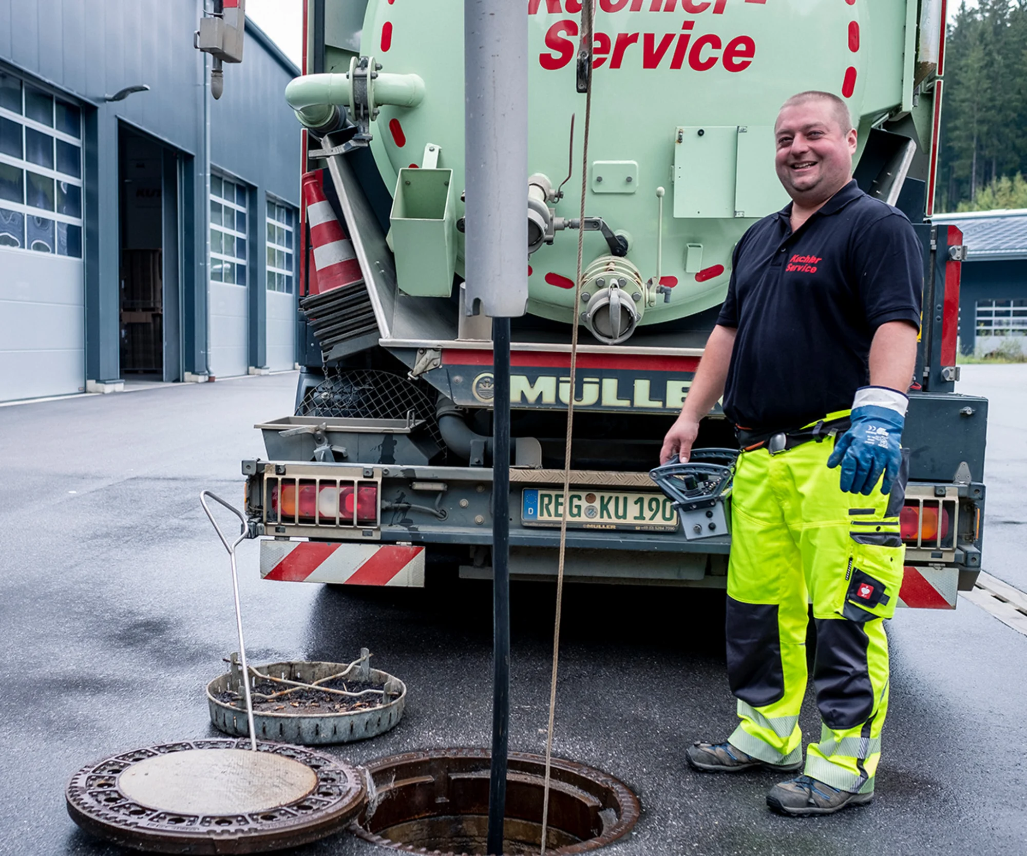 Saugbagger Burghausen im Einsatz